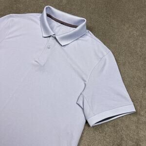 Lululemon Polo Shirt Mens Medium Purple Pique Short Sleeve Performance Golf